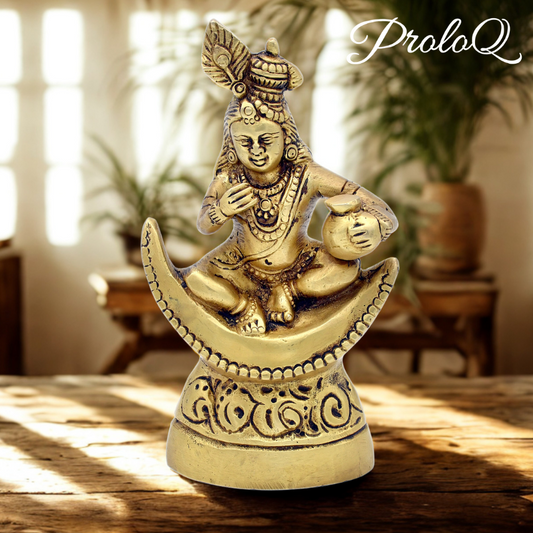Handcrafted Brass Bal Krishna Murti for Wedding & Housewarming