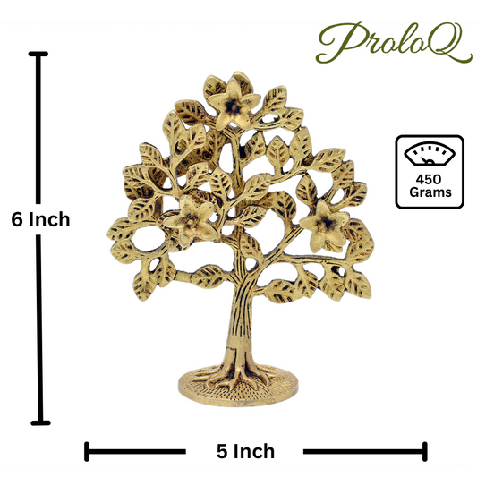 PROLOQ Tree Brass Showpiece | Handcrafted Decorative Idol – Premium Gift for Wedding, Anniversary & Housewarming
