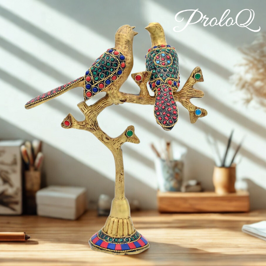 PROLOQ Tota Maina Brass Showpiece | Handcrafted Decorative Gift for Birthday, Wedding & Housewarming