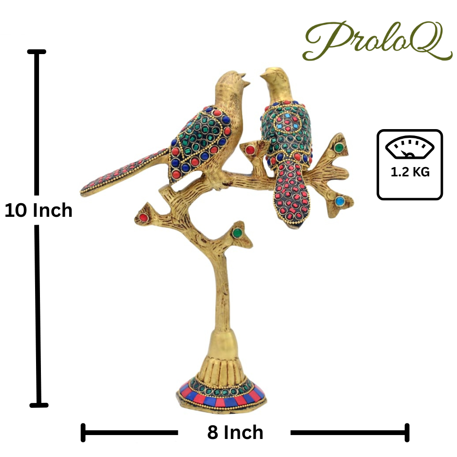 PROLOQ Tota Maina Brass Showpiece | Handcrafted Decorative Gift for Birthday, Wedding & Housewarming