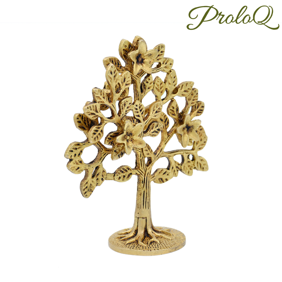 PROLOQ Tree Brass Showpiece | Handcrafted Decorative Idol – Premium Gift for Wedding, Anniversary & Housewarming