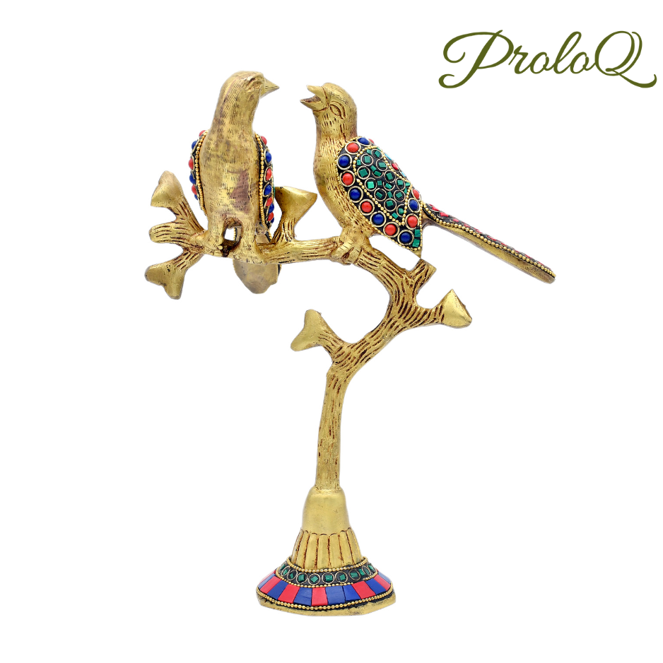 PROLOQ Tota Maina Brass Showpiece | Handcrafted Decorative Gift for Birthday, Wedding & Housewarming