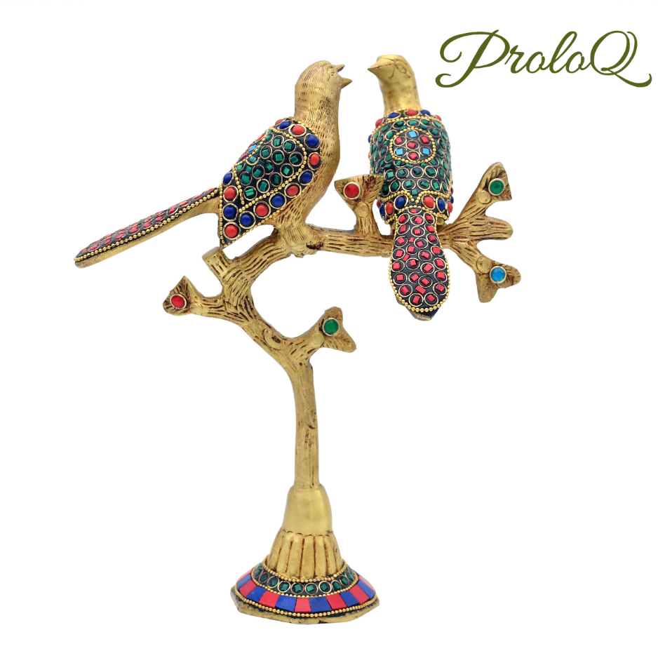 PROLOQ Tota Maina Brass Showpiece | Handcrafted Decorative Gift for Birthday, Wedding & Housewarming