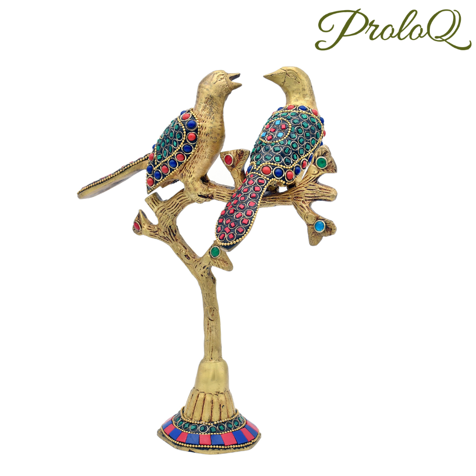 PROLOQ Tota Maina Brass Showpiece | Handcrafted Decorative Gift for Birthday, Wedding & Housewarming