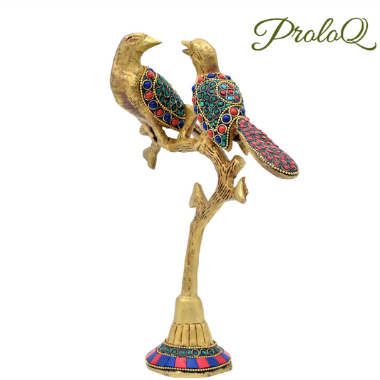 PROLOQ Tota Maina Brass Showpiece | Handcrafted Decorative Gift for Birthday, Wedding & Housewarming